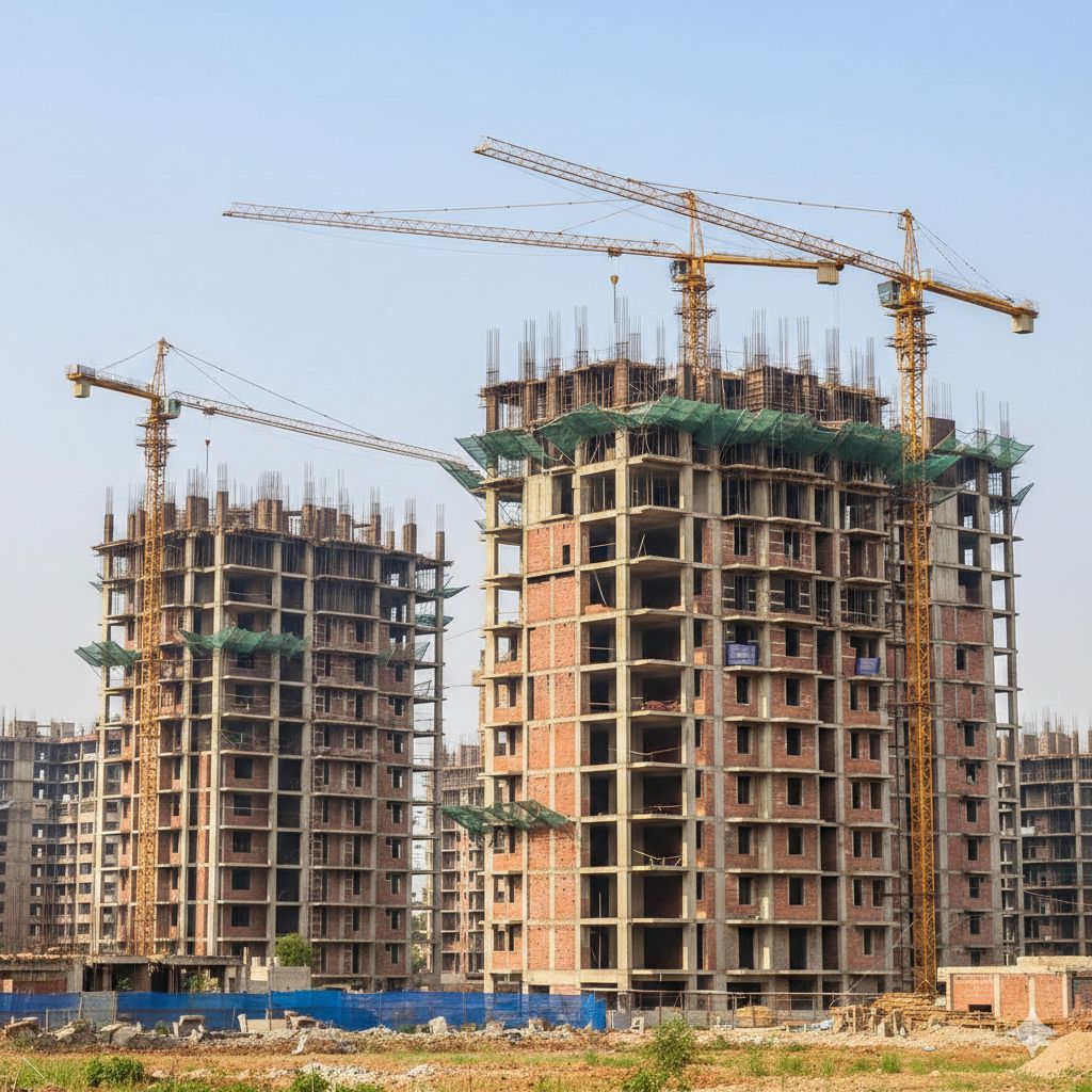 Under construction residential apartments in West Delhi